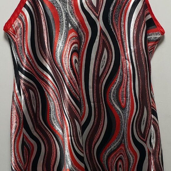 DO NOT DISTURB RED BLACK GRAY ABSTRACT CAMISOLE SIZE LARGE - Picture 4 of 4